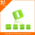Green colour square organic horn plugs tunnels.cheap silicone ear tunnels,silicone ear gauge